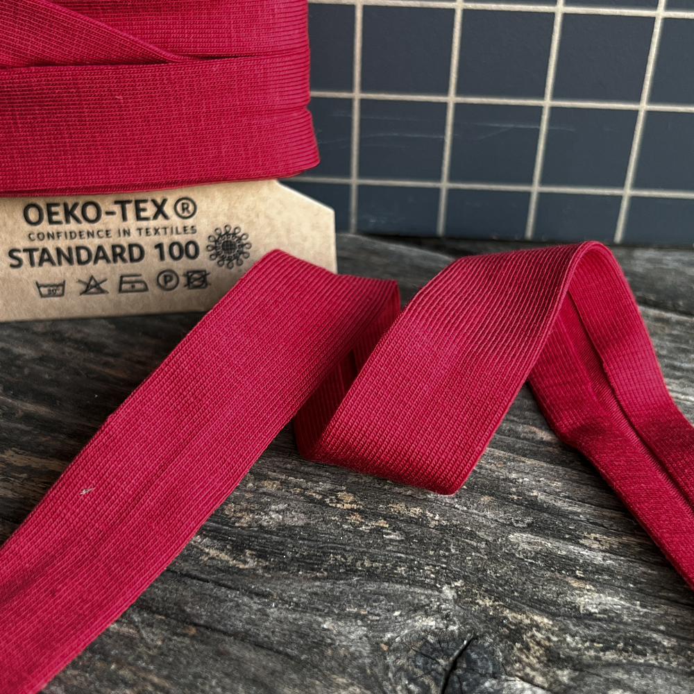 Biais jersey coton Oekotex 3m- Rouge foncé