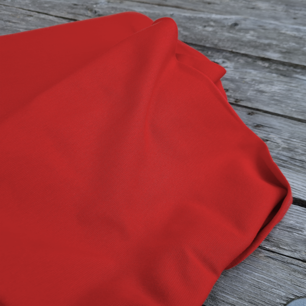 Bord côte tubulaire coton bio GOTS - Rouge vif x25cm