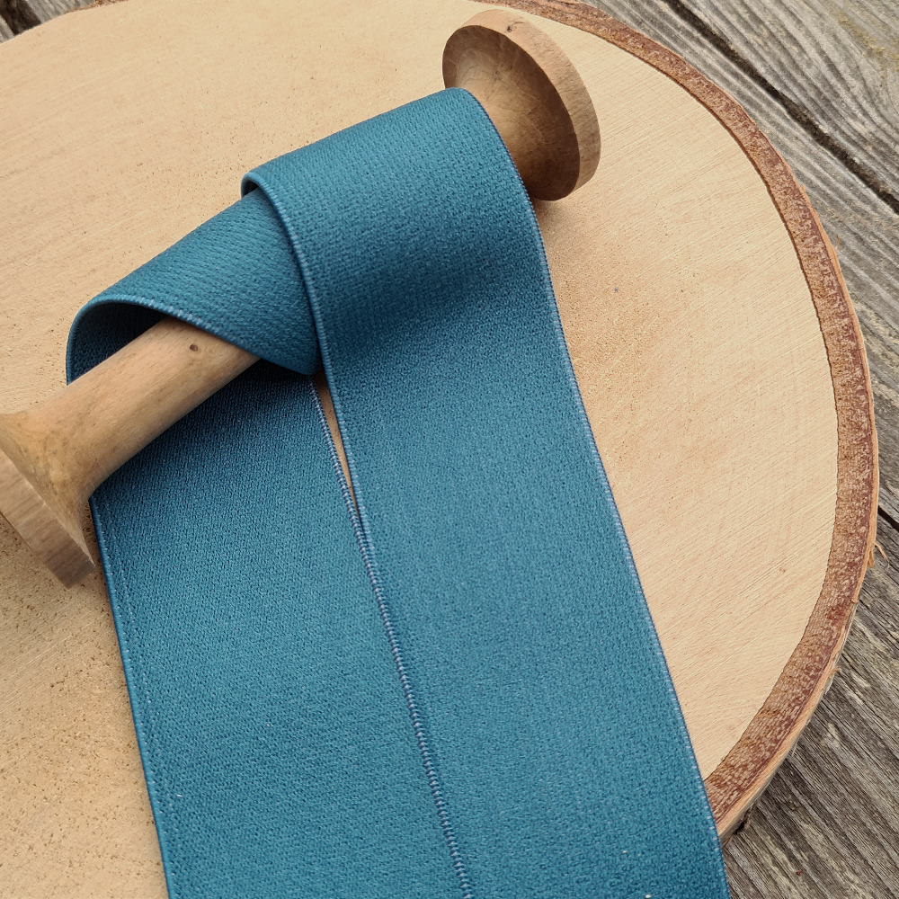 Elastique ceinture 40mm - Bleu canard x20cm