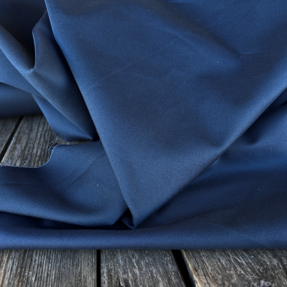 Gabardine coton stretch légère - Bleu orage foncé x20cm