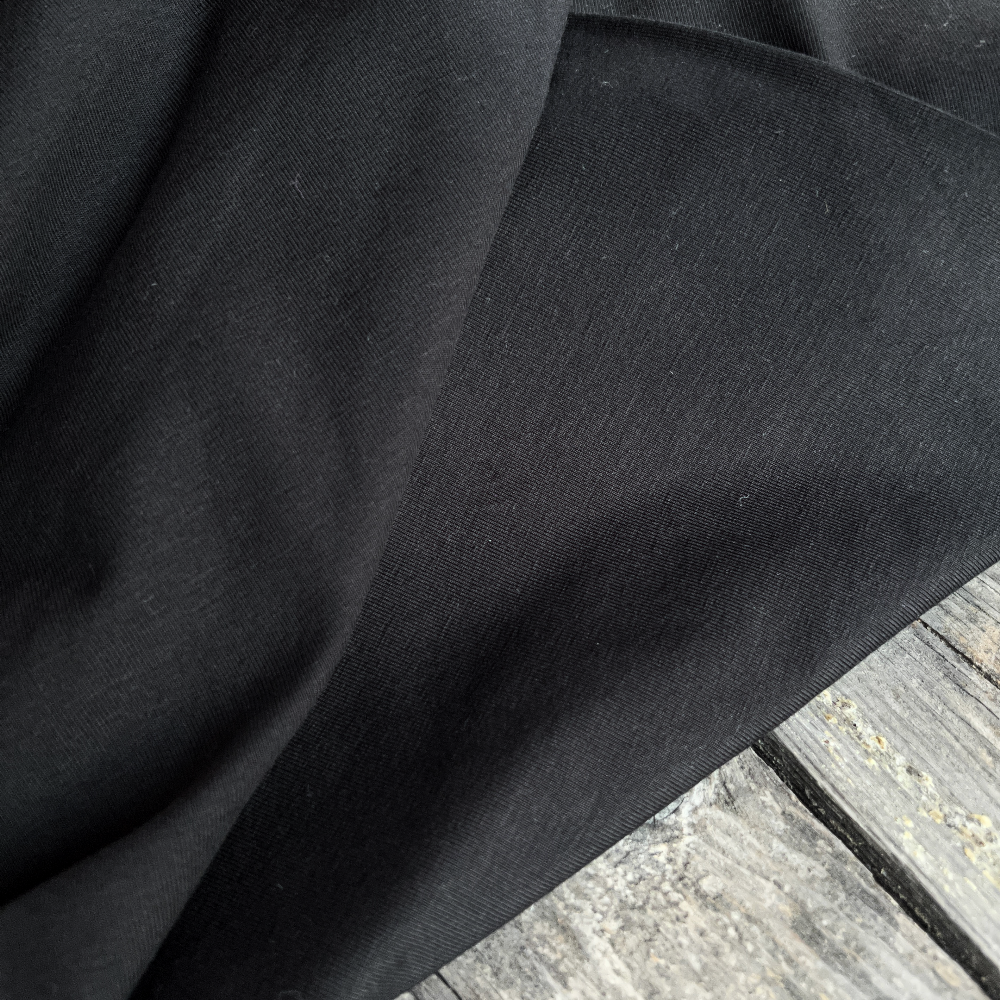Jersey coton Oekotex - Noir x20cm