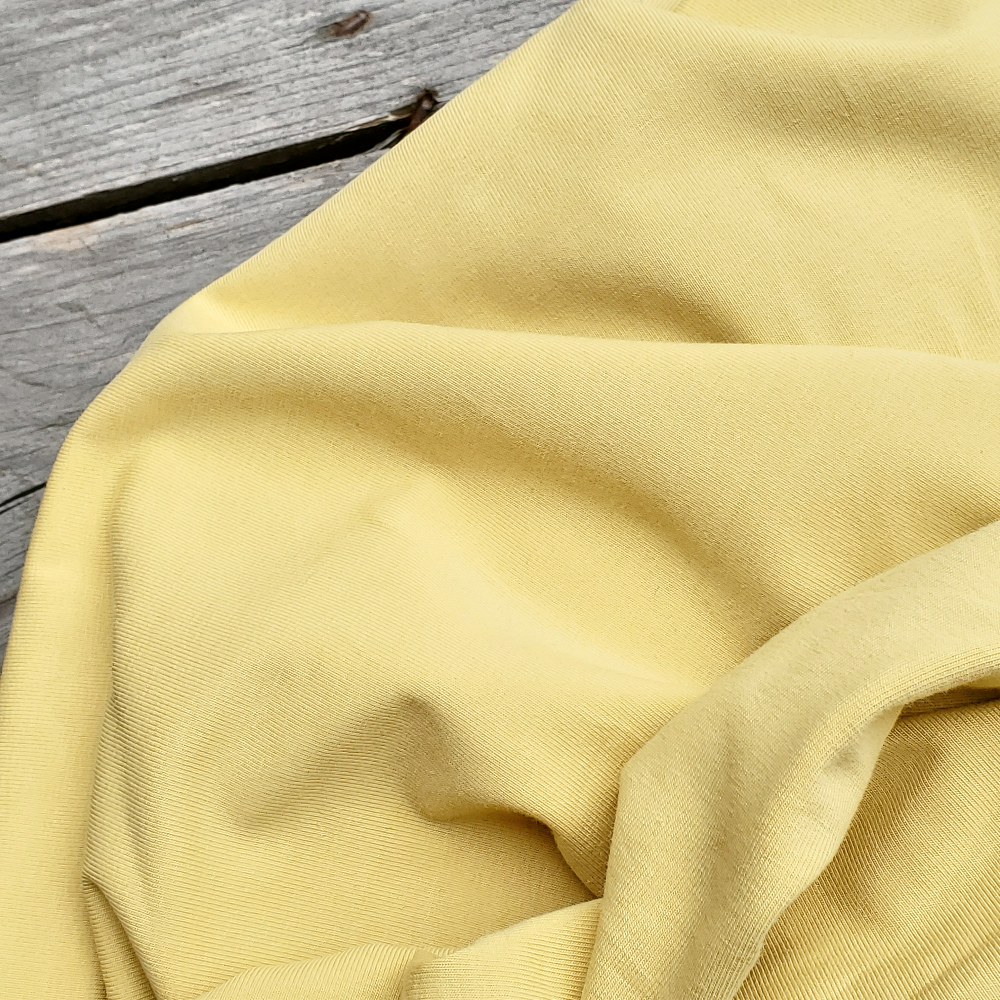 Jersey coton bio GOTS - Ocre jaune pâle x20cm