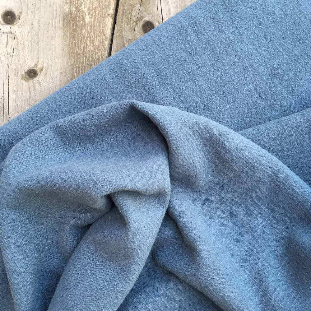 Lin lavé - Bleu jean clair x20cm