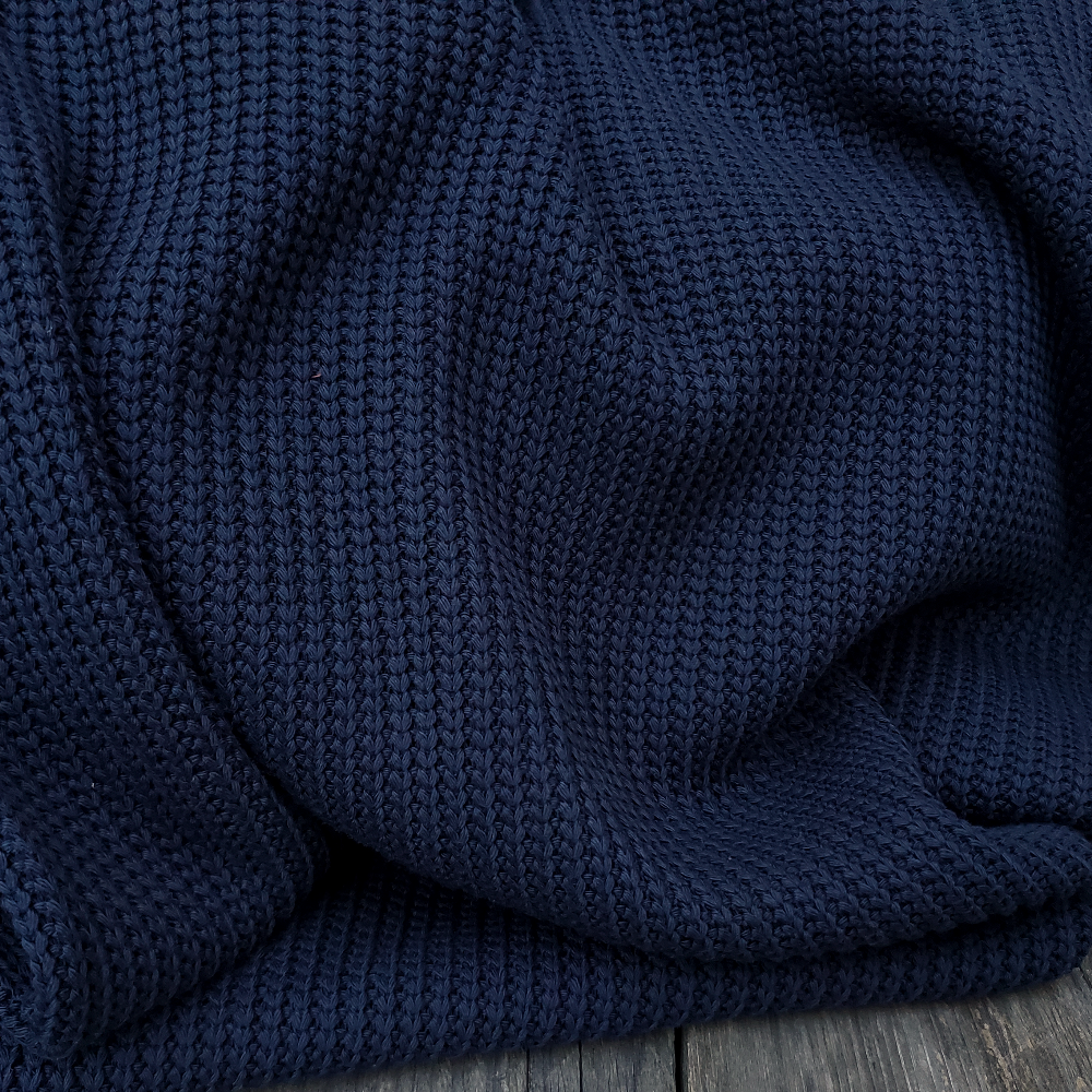 Maille tricot "Big knit" - Marine x20cm