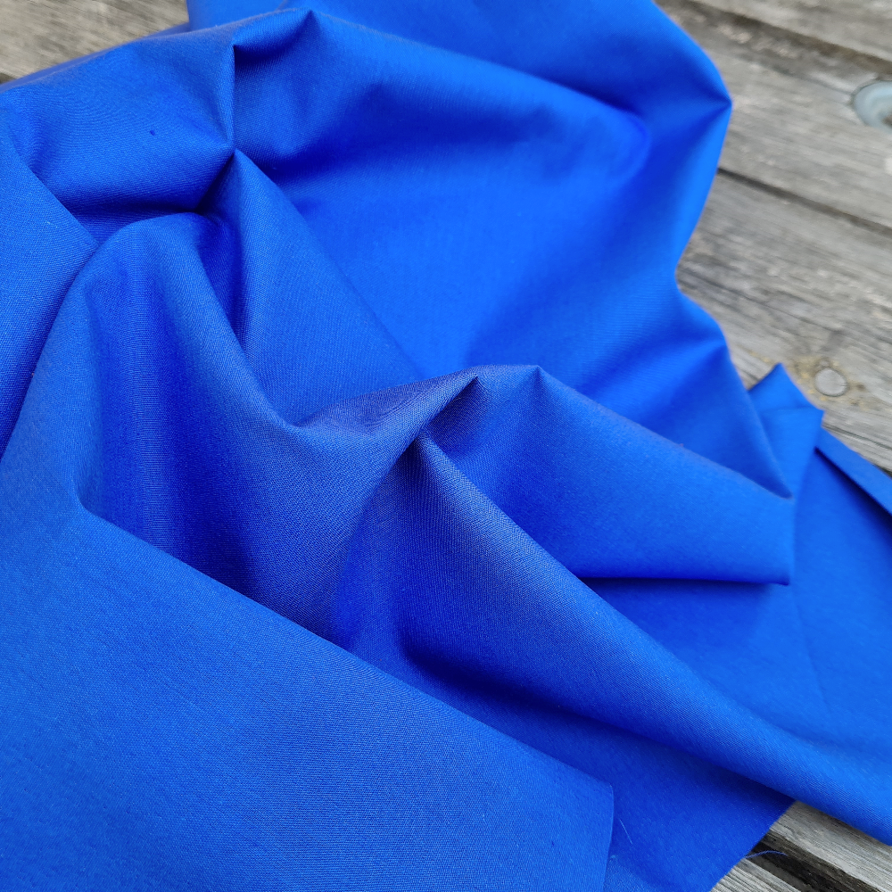 Popeline coton bio GOTS - Bleu roi x10cm