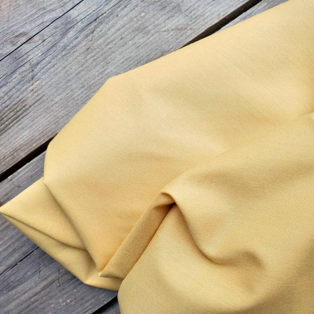 Popeline coton bio GOTS - Ocre jaune clair x10cm