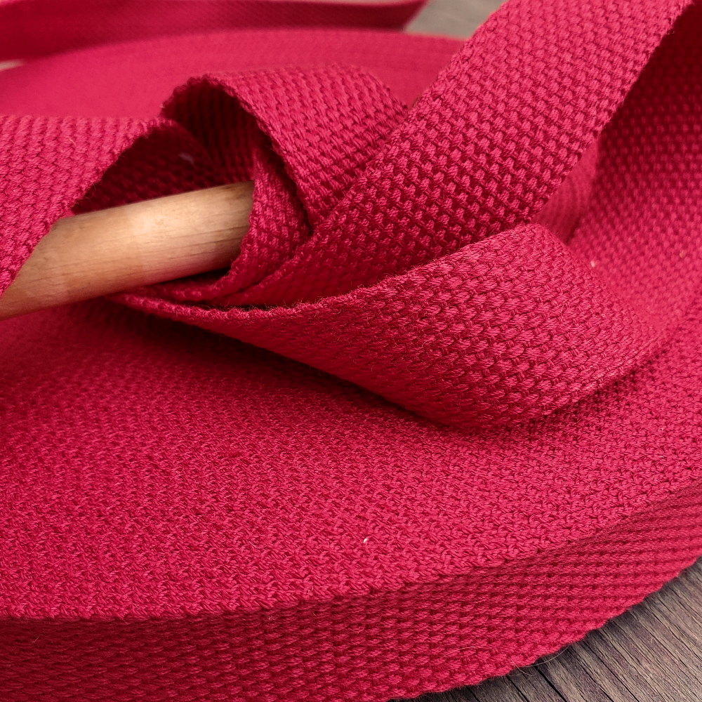 Sangle coton rouge 25mm x50cm