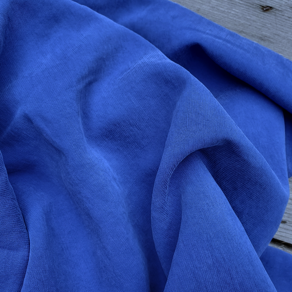 Tissu Viscose texturé - Bleu roi x 20cm