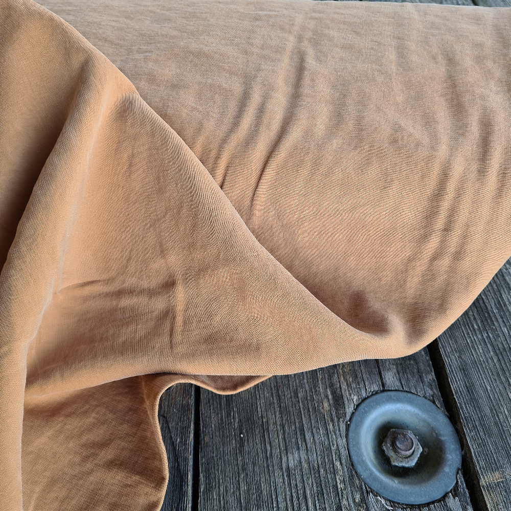 Tissu Viscose texturé - Caramel x 20cm