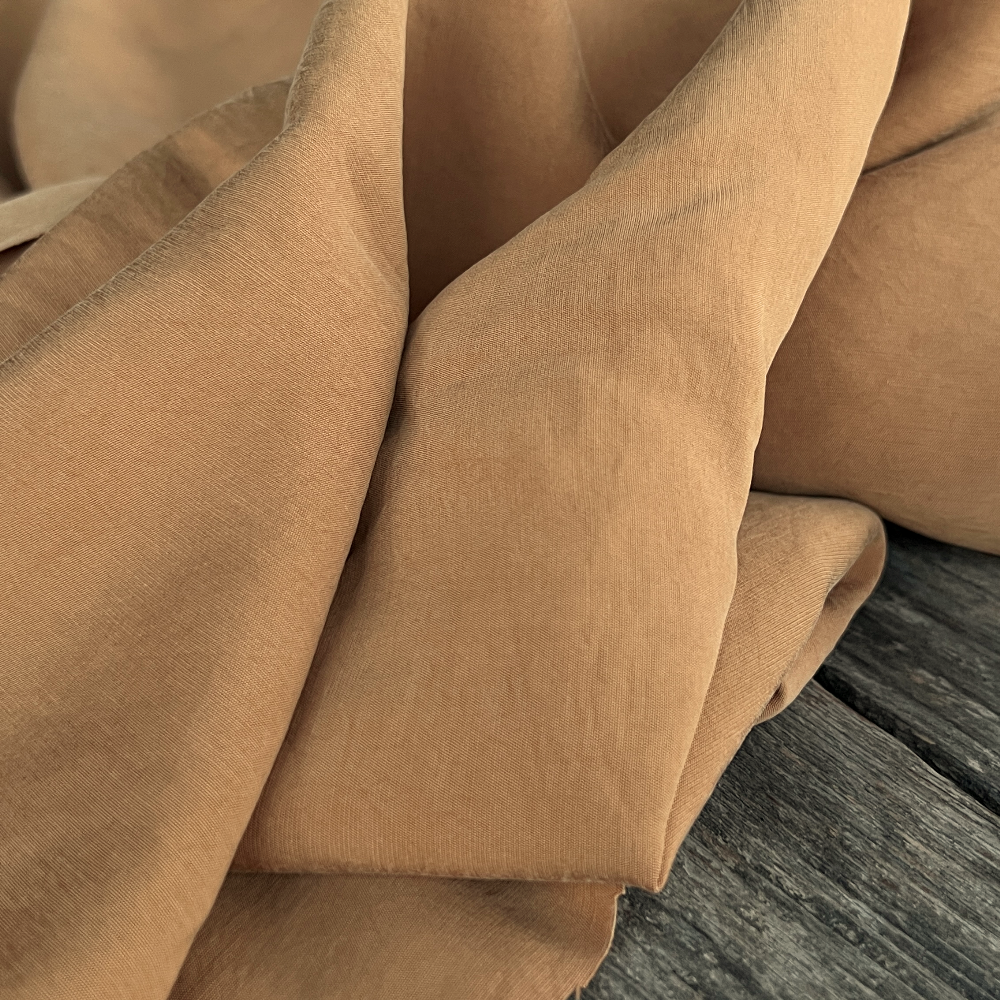 Tissu Viscose texturée légère - Caramel x 20cm
