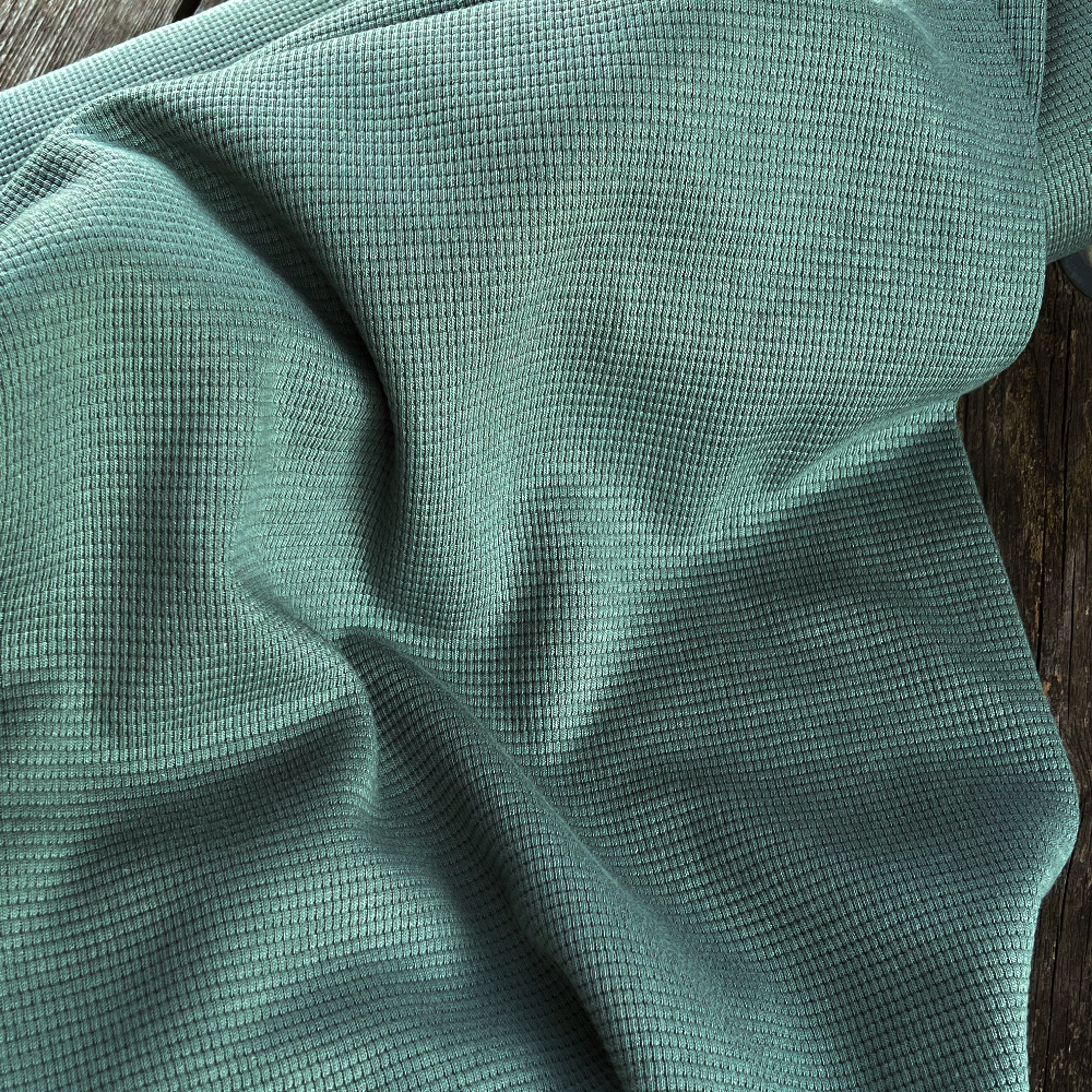 Tissu jersey coton gaufré Oekotex - Argile x20cm