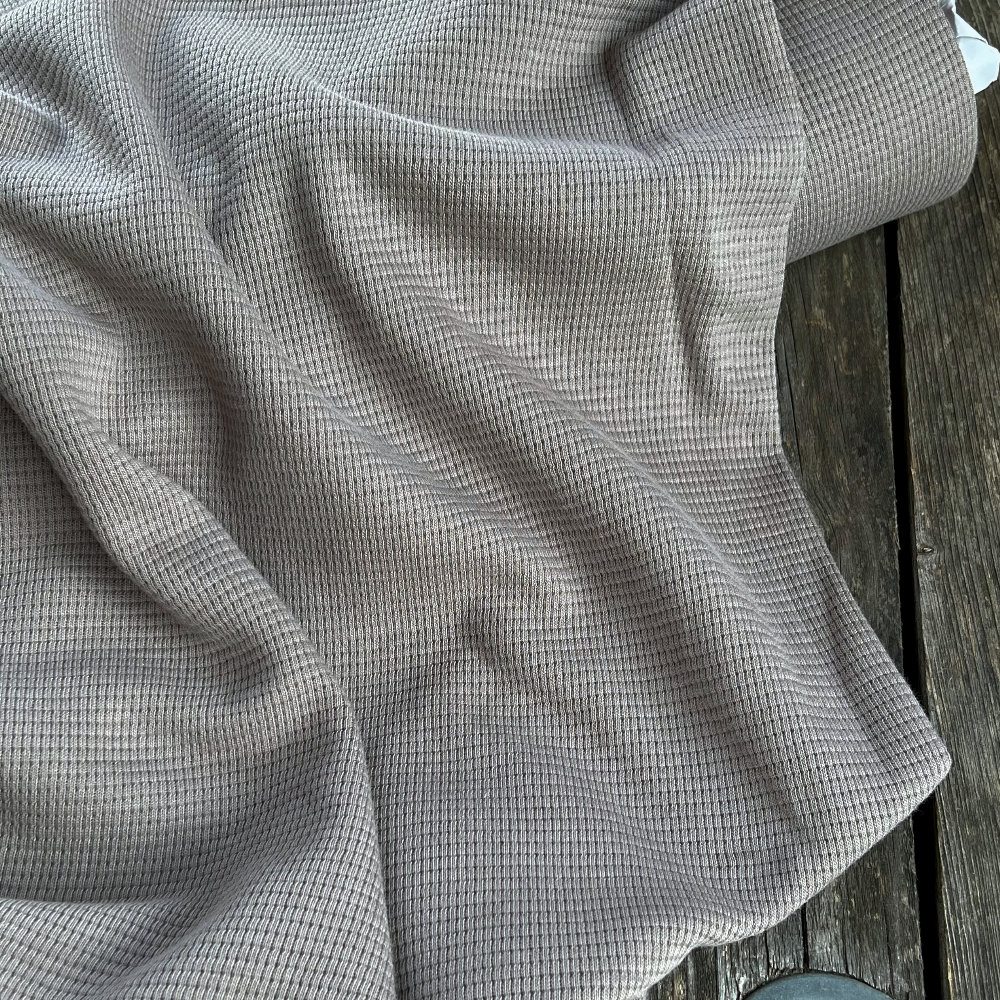 Tissu jersey coton gaufré Oekotex - Taupe x20cm