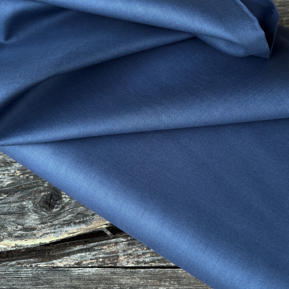 Voile de coton toucher doux Oekotex - Bleu jean x20cm