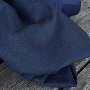 Gabardine coton stretch peau de pêche - Bleu orage foncé