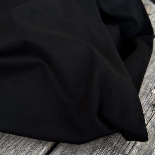 Gabardine coton stretch peau de pêche - Noir