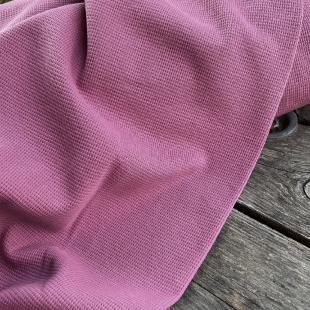 Tissu jersey coton gaufré Oekotex - Rose balai