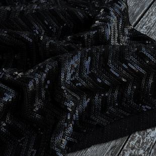 Tissu sequins zig-zag - Noir