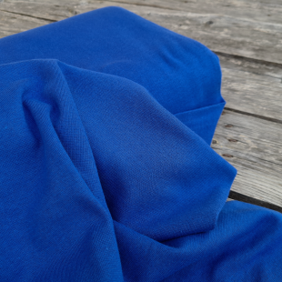 Bord côte tubulaire coton bio GOTS- Bleu roi