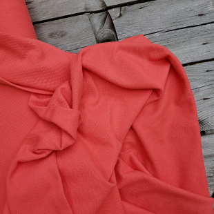 Tissu jersey pique coton / maille polo Rouge capucine Oekotex