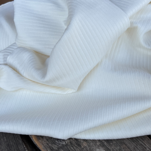 Jersey coton cotelé Oekotex -  Blanc d'ivoire