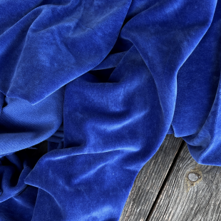 Jersey velours lisse Oekotex - Bleu roi