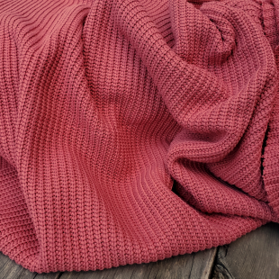 Maille tricot cotelé - Rouge marsala