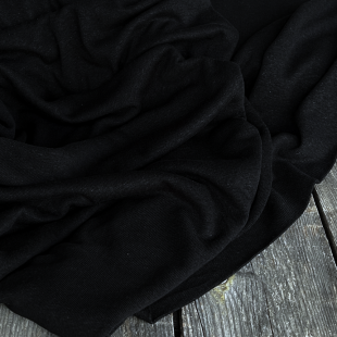 Maille tricot légère viscose et lin Oekotex - Noir