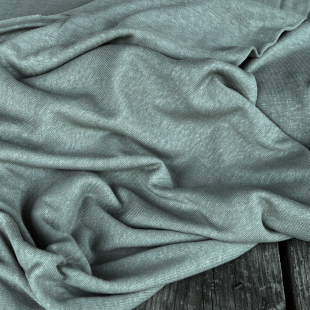 Maille tricot légère viscose et lin Oekotex - Vert de gris