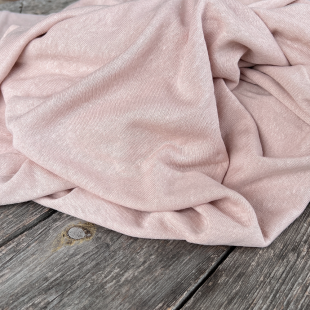 Maille tricot légère viscose et lin Oekotex - Vieux rose clair
