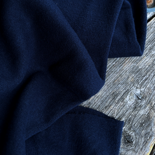 Maille tricot moelleuse unie - Marine clair