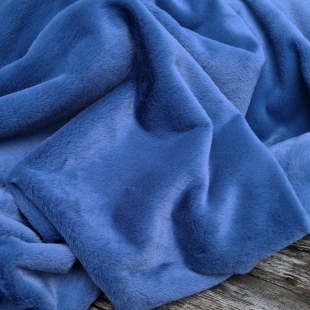Tissu fausse fourrure ultra douce - Bleu jean