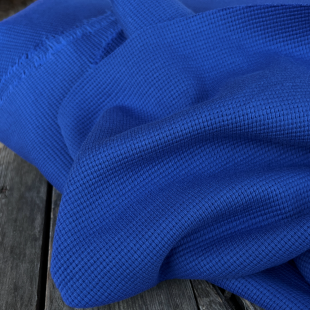 Tissu jersey coton gaufré Oekotex - Bleu roi foncé
