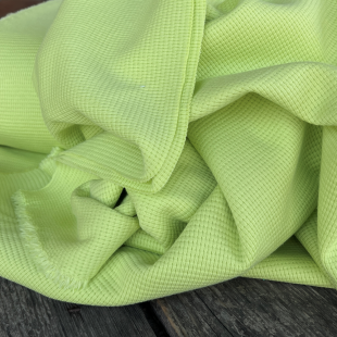 Tissu jersey coton gaufré Oekotex - Lime