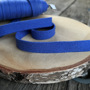 Tresse tubulaire coton 14mm - Bleu roi