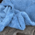 Tissu fausse fourrure "mouton" coton - Bleu x20cm